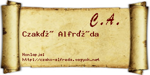 Czakó Alfréda névjegykártya